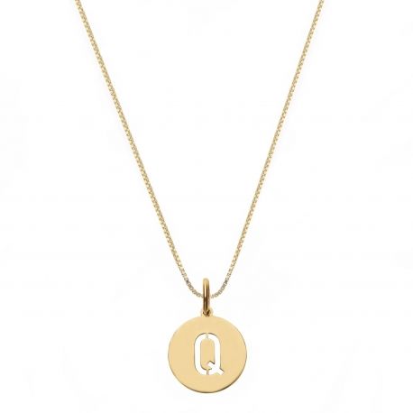 18K geelgouden ketting met letter Q