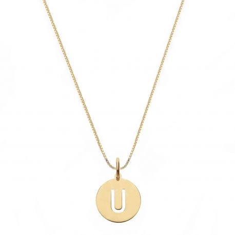 Colar em ouro amarelo 18K com letra U