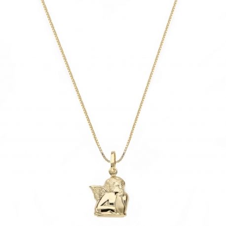 Yellow Gold 18k with Angel Woman Necklace