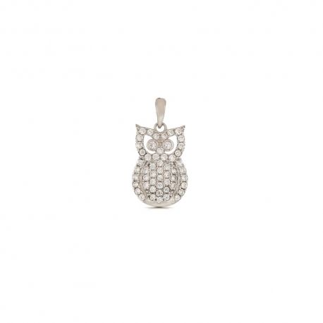 Owl-shaped pendant in 18K White Gold