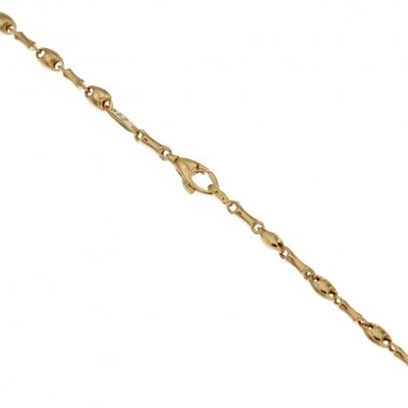 Yellow gold 18k 750/1000 alternating marine man link chain bracelet