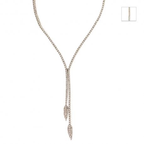 White gold 18k 750/1000 tennis type with white cubic zirconia necklace