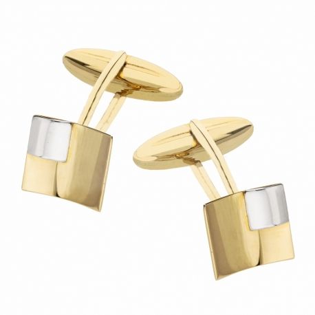 Abotoaduras quadradas para homem em ouro 18 quilates