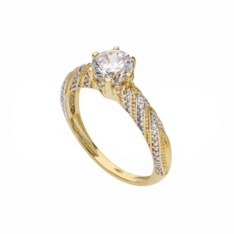 Bague solitaire en or 18 carats pour femme