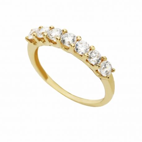 Anillo Veretta en Oro Amarillo de 18K con Circonitas Blancas para Mujer