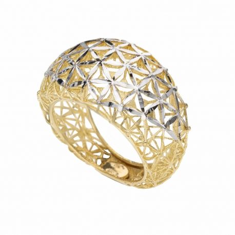 Fantasy-Ring aus 18 Karat Gelb- und Weißgold für Damen