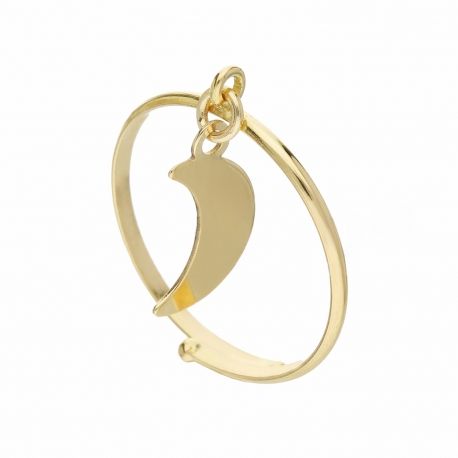 Yellow Gold 18k with Moon Shiny Women Ring