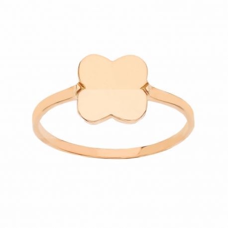 Rose Gold 18k with Quatrefoil Shiny Women Ring