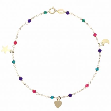 Yellow Gold 18k with Colored Stones Women Bracelet