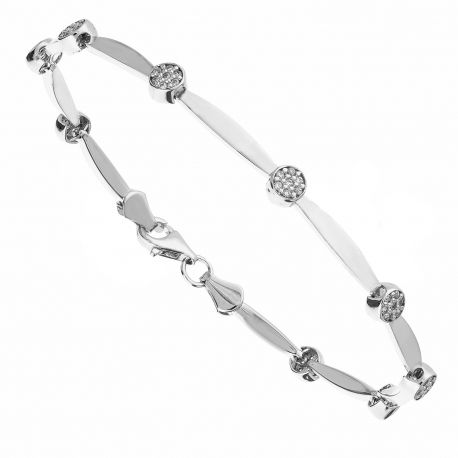 White Gold 18 Kt with White Cubic Zirconia Woman Bracelet