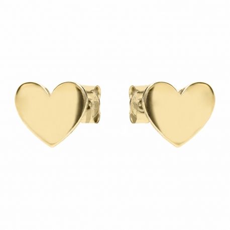 Boucles d'oreilles coeur en or jaune 18 carats pour femme