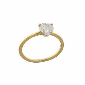 18K gul guld solitaire ring...