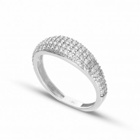 White Gold 18k with White Cubic Zirconia Shiny Women Ring