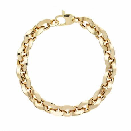 Yellow Gold 18k Shiny Chain Woman Bracelet