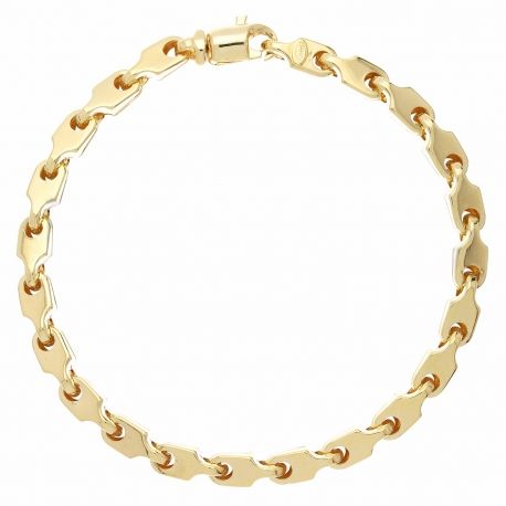 Pulseira de corrente tubular em ouro amarelo 18K para homens