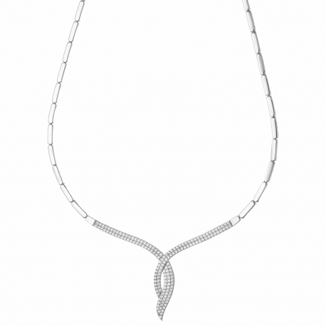 White Gold 18k with White Cubic Zirconia Women Choker