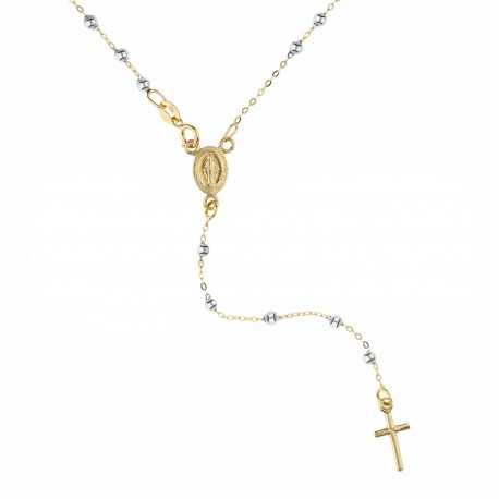 Yellow and White Gold 18k Rosary Necklace