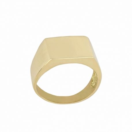 18k Yellow Solid Gold Shiny Man Ring