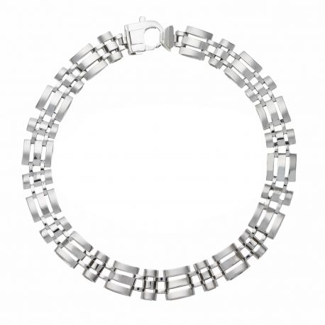 Men 18k White Gold Panter Type Bracelet