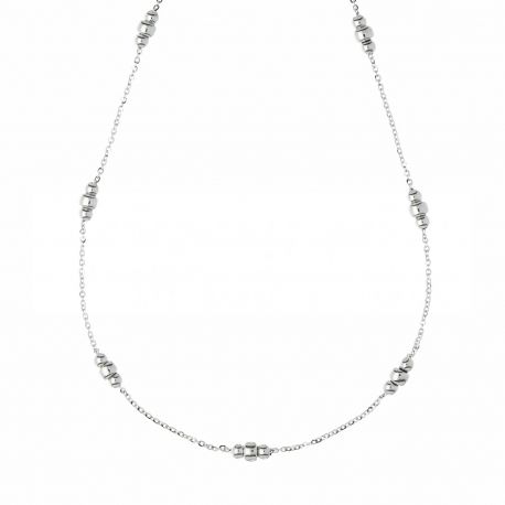 Collier avec sphères pour femme en or blanc 18 carats