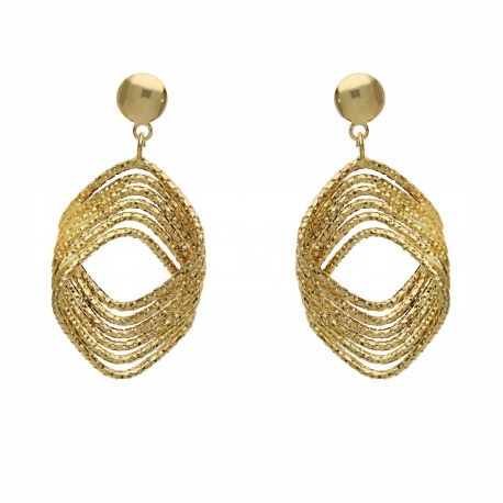 Brincos de diamante entrelaçados para mulheres em ouro amarelo 18K