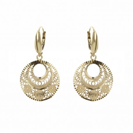 Pendientes Redondos para Mujer en Oro Amarillo de 18K