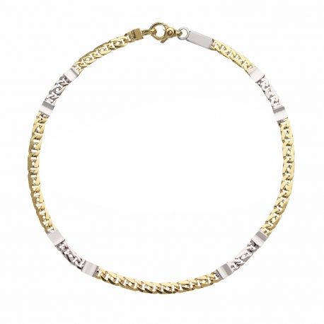 Men 18k Yellow and White Gold Bracelet