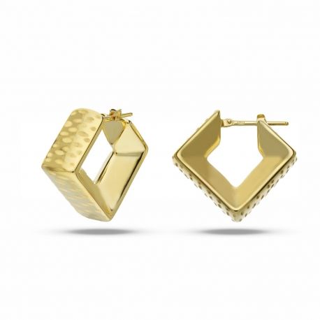 Women 18k Yellow Gold Rhombus Earrings