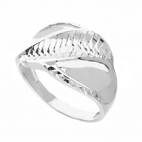 Anel feminino em ouro branco 18K