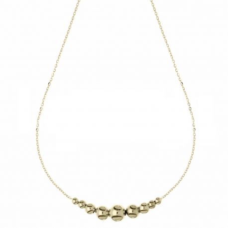 Women 18K Yellow Gold with 9 Climbing Spheres Necklace