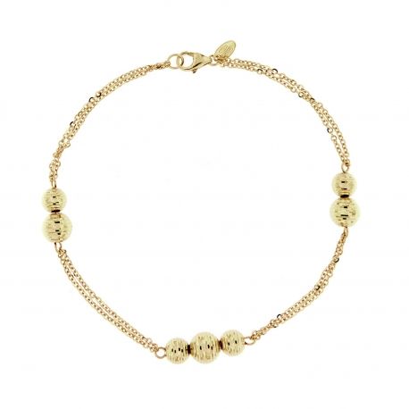 Pulsera de Oro Amarillo de 18K con Esferas