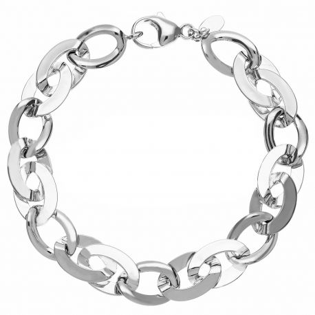 Pulseira de corrente feminina em ouro branco 18K