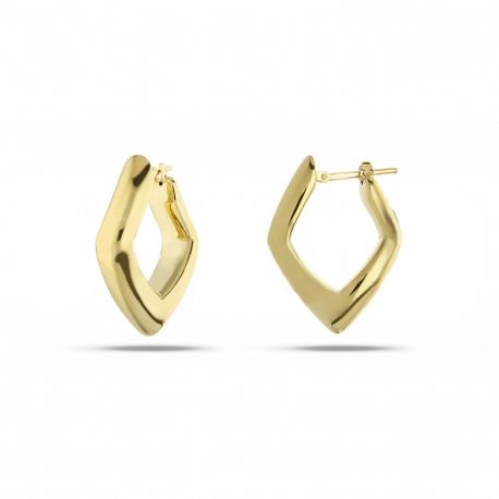 Women 18k Yellow Gold Rhombus Shaped Earrings