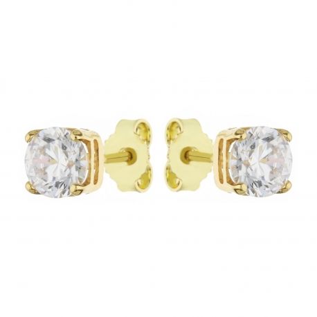 Boucles d'oreilles Light Point en or jaune 18 carats avec zircons