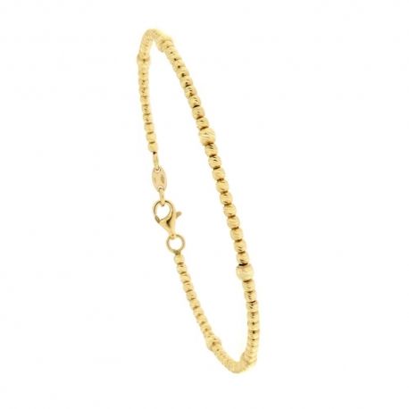 Women Yellow Gold 18k with Spheres Rigid Bangle