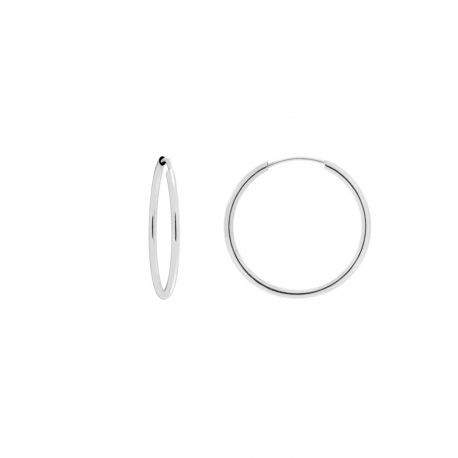 18 K White Gold Hoop korvakorut