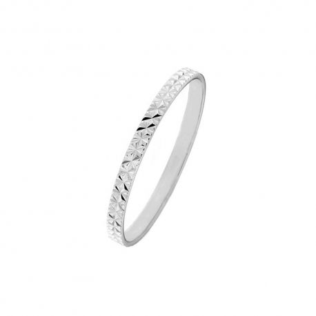 18K White Gold Band Sormus