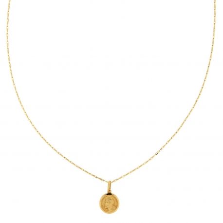 Men 18k Yellow Gold with Gesu' Pendant Necklace