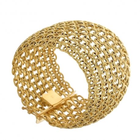 Armband aus 18-karätigem 7500/1000-Gelbgold, Teppichmodell, polierte Oberfläche