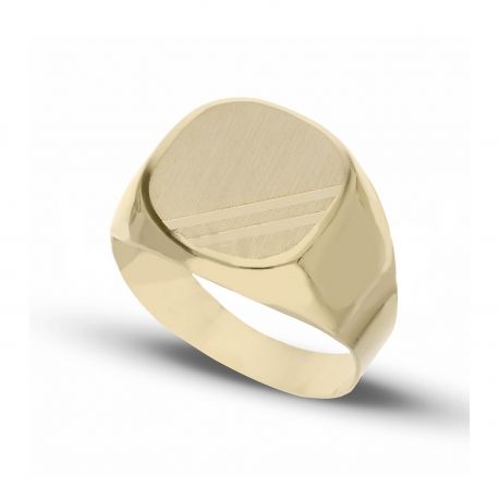 Bague Bouclier En Or Jaune 18 Carats