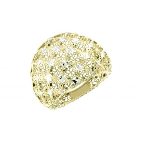 Domed Openwork Ring in 18K Yellow Gold