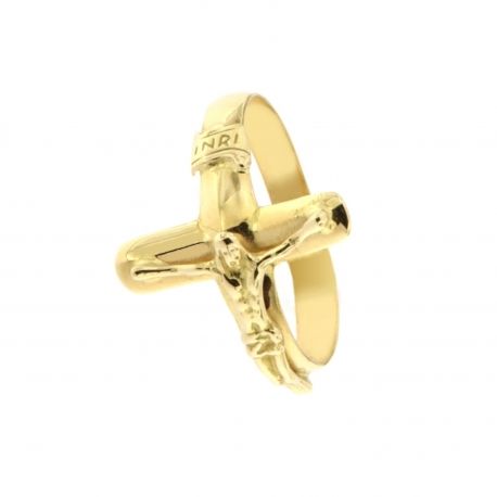 Anillo Crucifijo en Oro Amarillo de 18 Quilates