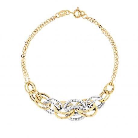 Bracciale in oro Giallo e Bianco 18 kt da Donna