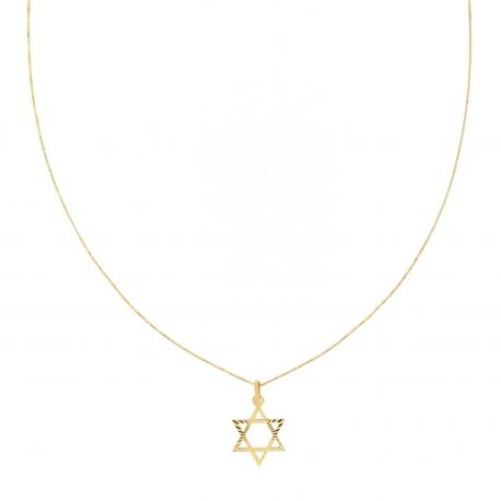 18K Yellow Gold Necklace with Star of David