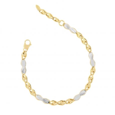 Pulseira em ouro amarelo e branco 18K