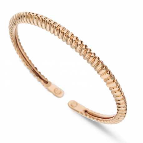 Rigid and striped 18 kt rose gold bracelet