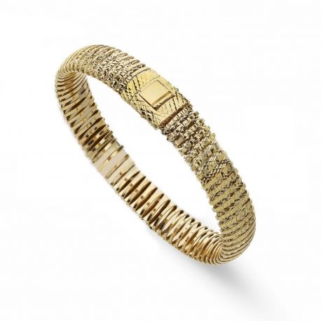 Brazalete semirrígido en oro amarillo de 18 kt.