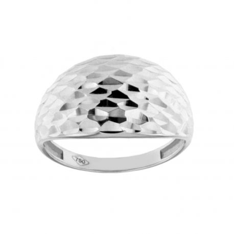 Bague bombée en or blanc 18 carats