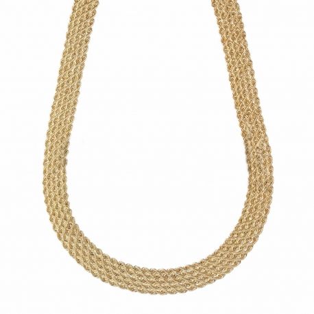 18 k gult guld 5 Strand rep halsband