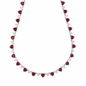 Tennis Hearts Necklace in...